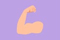 Character flat drawing muscle emoticon. Strong emoji. Flexed biceps icon. Hand gesture emoji. Arm biceps muscle. Emoji hand icon Royalty Free Stock Photo