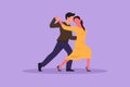 Character flat drawing people dancing salsa. Young man and woman in dance. Pairs of dancers with waltz tango and salsa styles Royalty Free Stock Photo
