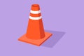 Character flat drawing traffic cone logo. Icon for traffic on road, street and construction. Orange caution bollard. Safety and