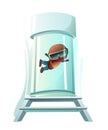 Character flying. Wind tunnel for flying in zero gravity. Cartoon style. Vector isolated on white background Royalty Free Stock Photo