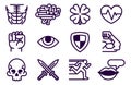 Character Game Attributes Icon Set
