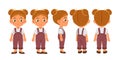 Character girl vector set Royalty Free Stock Photo