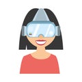 character girl virtual reality glasses technology new