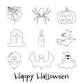 The character halloween icons, collections on white background