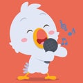Character of happy seagull singing