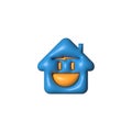 Character house plug electrical 3d logo