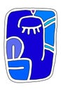 Character icon, inspired by a Mayan glyph. Sleeping head