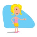 Character illustration of blonde woman gesturing