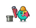 Character Illustration of chart as a plumber Royalty Free Stock Photo