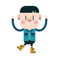 Character illustration design. boy happy cartoon,eps