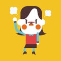 Character illustration design. Businesswoman angry cartoon,eps