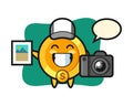 Character illustration of dollar coin as a photographer