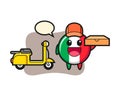 Character illustration of italy flag badge as a pizza deliveryman Royalty Free Stock Photo