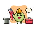 Character illustration of melon as a plumber