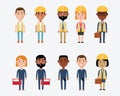 Character Illustrations of Construction Occupations