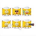 A character image design of yellow paper roll chinese as a ship captain with binocular