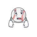 Character isolated baseball with a afraid cute