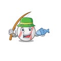 Character isolated baseball with a fishing cute