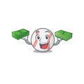 Character isolated baseball with a holding money cute
