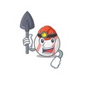 Character isolated baseball with a miner cute