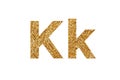 Character K. English alphabet. Isolated on white background