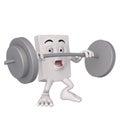 Character lifting heavy barbell