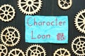 Character Loan inscription on the sheet