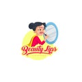 Beauty lips lipsticks vector mascot logo