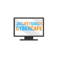 Jagjeet singh cyber cafe vector mascot logo