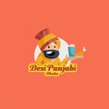 Desi punjabi dhaba vector mascot logo Royalty Free Stock Photo