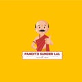 Pandit ji sundar lal vector mascot logo