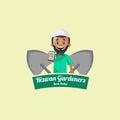Rizwan gardeners book online vector mascot logo Royalty Free Stock Photo