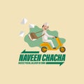 Naveen chacha fastest postal delivery in town vector mascot logo