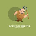 Inspector tripathi terror for thieves vector mascot logo Royalty Free Stock Photo