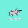 Speedyposts never late on postage vector mascot logo