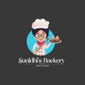 Sunidhi\'s bakery cakes and breads vector mascot logo