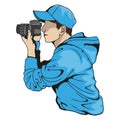 Character of male photographer, vector graphics