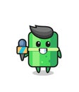 Character mascot of bamboo as a news reporter Royalty Free Stock Photo