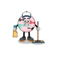 Character mascot of bath bomb as a cleaning services