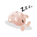 Character mascot brain sleeping rest