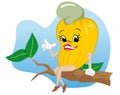 Character mascot cashew fruit. Ideal for educational and institutional materials