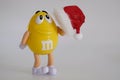 Character mascot of chocolate brand m&m`s