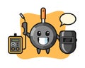 Character mascot of frying pan as a welder Royalty Free Stock Photo