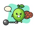 Character mascot of lime as a prisoner Royalty Free Stock Photo