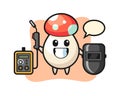 Character mascot of mushroom as a welder Royalty Free Stock Photo