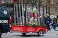 The character from the movie `How the Grinch Stole Christmas` is locked in the Cage during The Santa Claus Parade