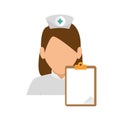 Character nurse girl clipboard report