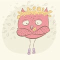Character owl, autumn. baby illustration shirt design