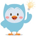 Character owl with idea vector Royalty Free Stock Photo