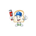 Character on plumber with slice white bread.